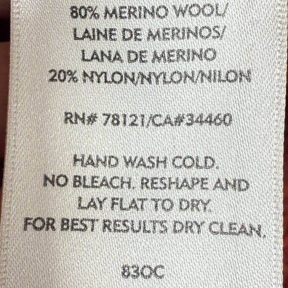 EILEEN FISHER Women's EUC Marled Turtleneck Wool Sweater Red | Size M - Picture 7 of 7